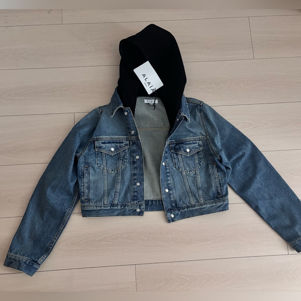 ALAÏA Cropped Denim Trucker Jacket – Blue-0 (NWT, Retail $1,880)
